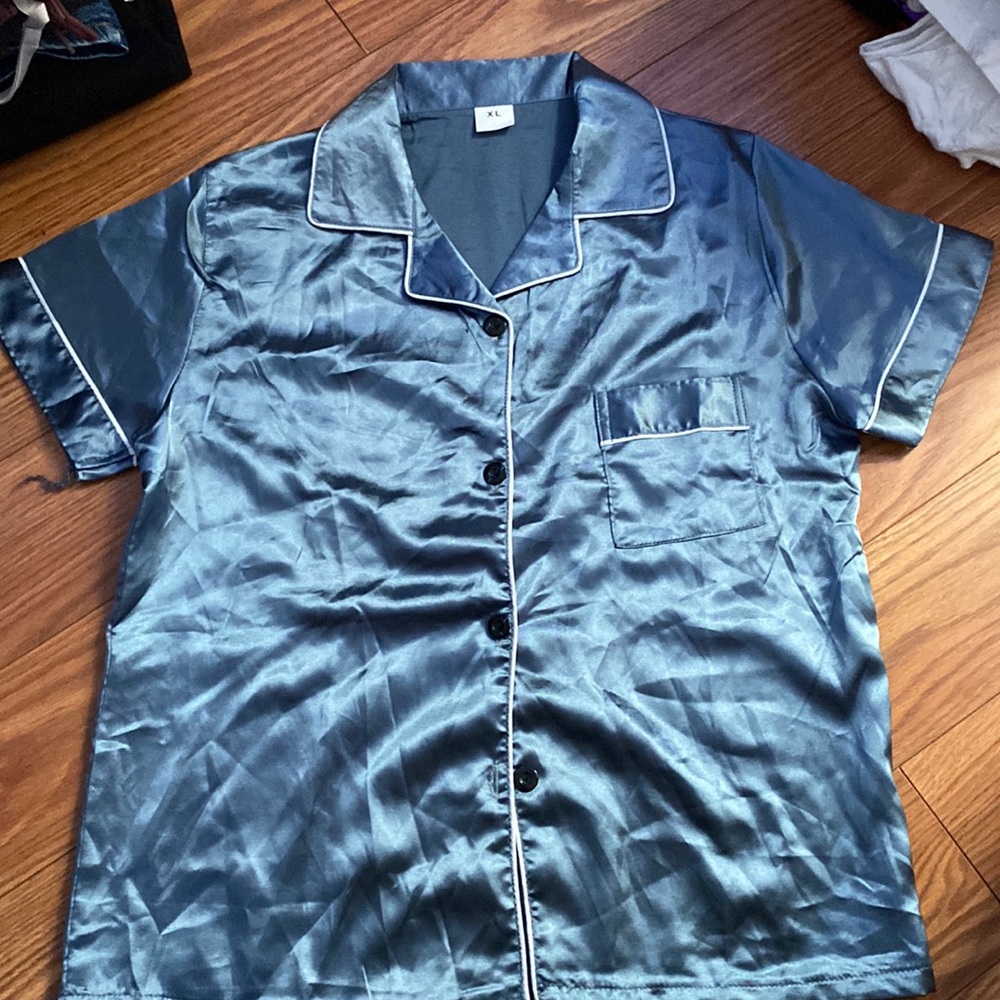 Blue Silk Sleepwear Set
